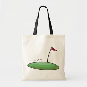 Golf Green Putting Hole with Flag 18 Tote Bag