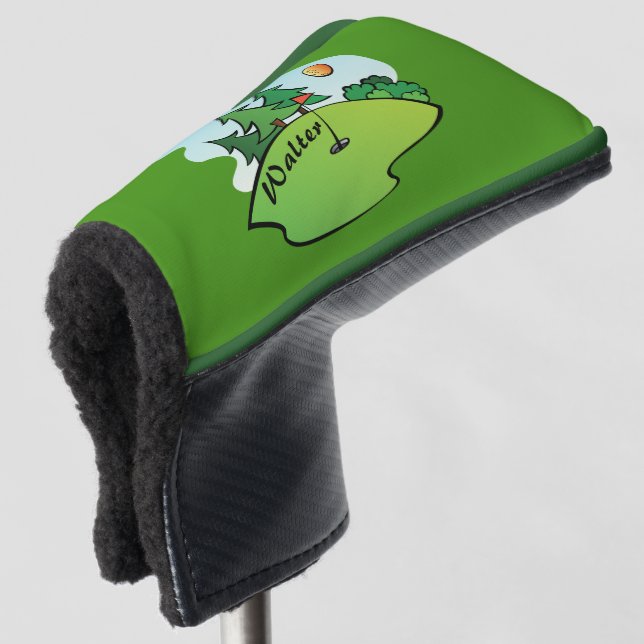 Golf Green with Flag and Ball Head Cover (3/4 Front)