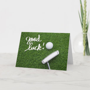Golf greeting golf ball  good luck card