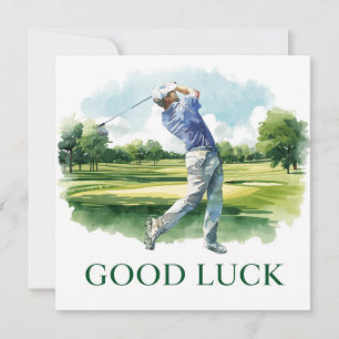 Golf greeting golf ball good luck for golfer