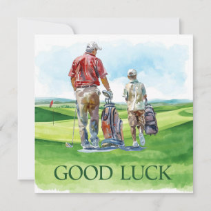 Golf greeting golf ball good luck for golfer