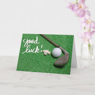 Golf greeting golf ball  good luck good trip card