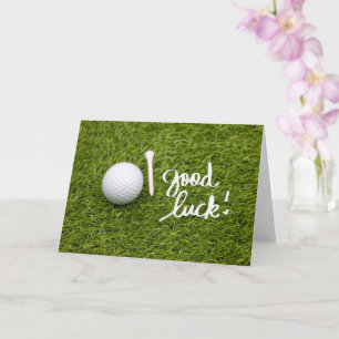 Golf greeting golf ball  good luck hand writing ca card