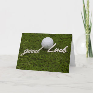 Golf greeting golf ball  good luck hand writing card