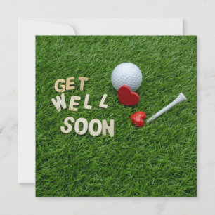 Golf Greeting Golfer Get Well Soon with ball Green Card
