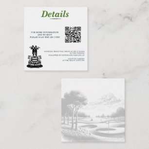 Golf Grooms Wedding QR Code Enclosure Card