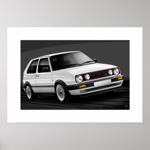 Golf GTI mk2 Poster Illustration