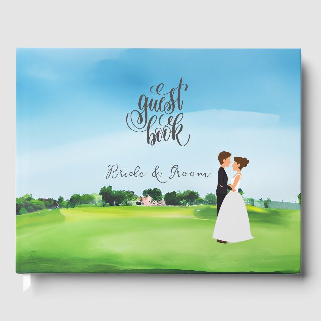 Golf guest book  for golfers Wedding Party (Front)