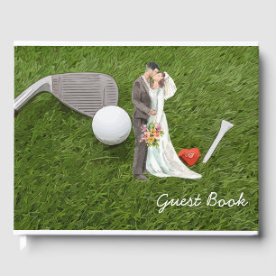 Golf Guest book golf ball and tee  Wedding