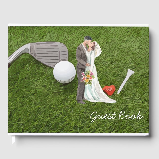 Golf Guest book golf ball and tee  Wedding (Front)