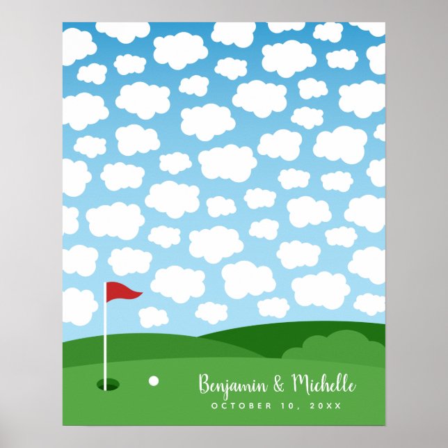 Golf Guest Book Poster - 50 Signatures (Front)