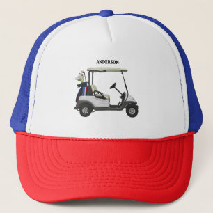 Golf Guy Cart Custom Monogram Name Trucker Hat