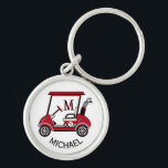 Golf Guy Gift Custom Cart Monogram Name Key Ring<br><div class="desc">Something special for a gentleman in your life who just might appreciate a golf cart that says "#1" and has a tad of an "edge" to it. Ready to ride the course and help make it a great day -- this Michael is up for the job. Think birthday / father's...</div>