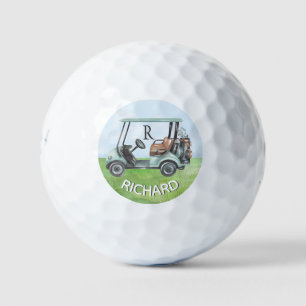 Golf Guy's Cart Clubs Custom Monogram Name Balls
