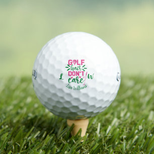 Golf Hair Don't Care Monogram Named Funny Simple Golf Balls