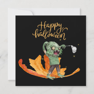 Golf Halloween Day for golfer Postcard