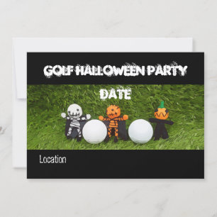 Golf Halloween Party invitation with monster