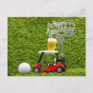 Golf Happy Anniversary to golfer Postcard