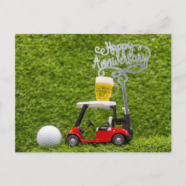 Golf Happy Anniversary to golfer Postcard (Front)