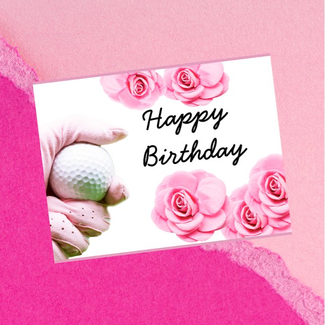 Golf Happy Birthday Card Hand is holding golf ball (Creator Uploaded)