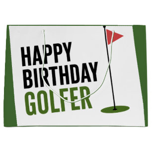 Golf Happy Birthday Golfer Large Gift Bag