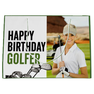Golf Happy Birthday Golfer Large Gift Bag