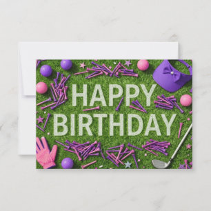 Golf Happy Birthday on Green  Card