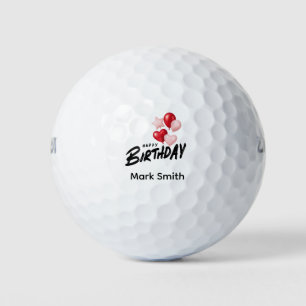 Golf Happy Birthday with golf flag Golf Balls