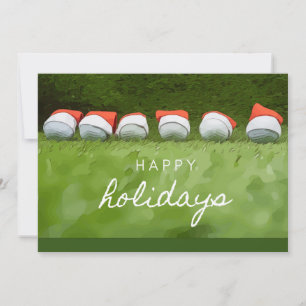 Golf Happy Christmas Holiday with Santa hat  Card