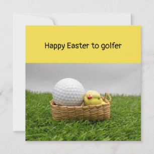 Golf Happy Easter to golfer with golf ball & egg Holiday Card