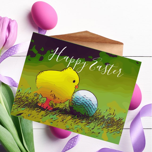 Golf Happy Easter to golfer with golf ball & egg Postcard (Creator Uploaded)