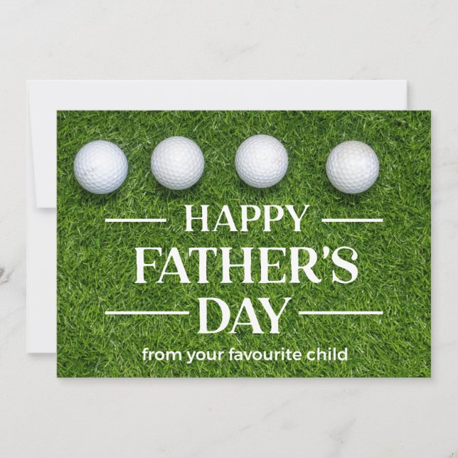Golf Happy Father's Day for golfer on green grass  Holiday Card (Front)