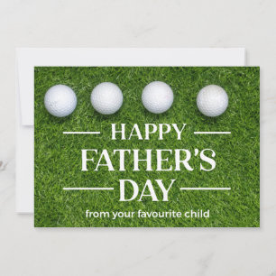 Golf Happy Father's Day for golfer on green grass  Holiday Card
