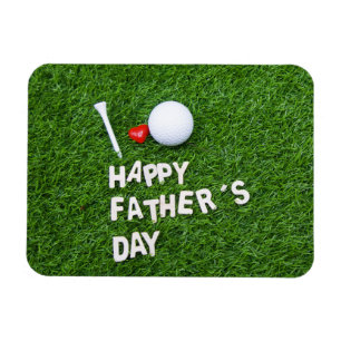 Golf Happy Father's Day  with golf ball and tee  Magnet