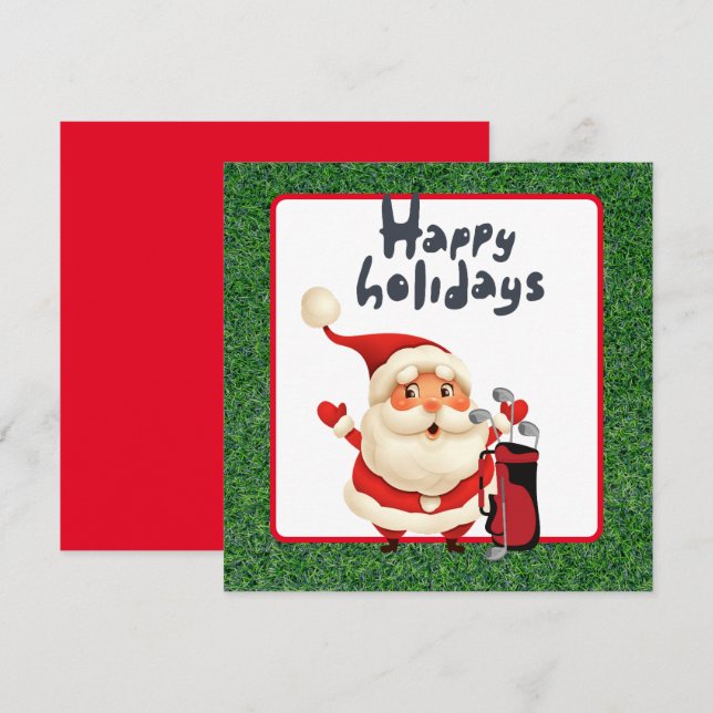 Golf Happy Holiday with Santa Claus Christmas  (Front/Back)
