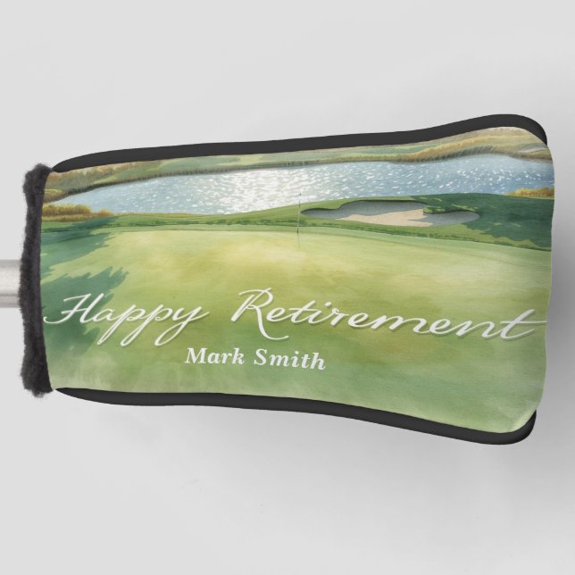 Golf happy retirement on golf course  head cover (Front)