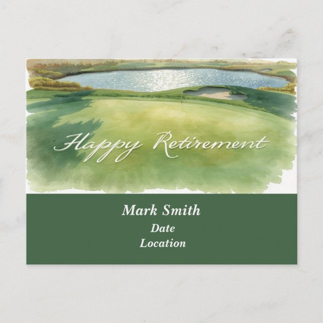 Golf happy retirement on golf course  postcard (Front)
