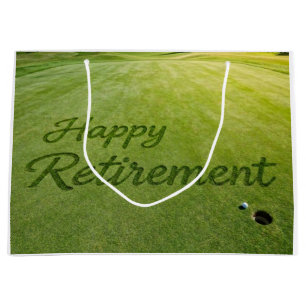 Golf Happy Retirement  on putting green  Large Gift Bag