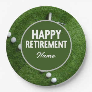 Golf Happy Retirement  Paper Plate