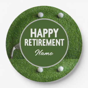 Golf Happy Retirement  Paper Plates