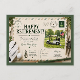 Golf Happy Retirement postcard themed