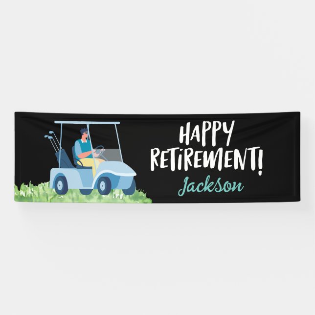 Golf happy retirement to golfer banner (Horizontal)
