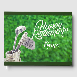 Golf happy retirement to golfer with golf ball  guest book