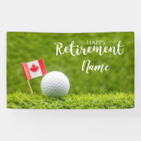 Golf happy retirement with flag of Canada