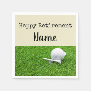 Golf Happy retirement with golf ball and tee Napkin