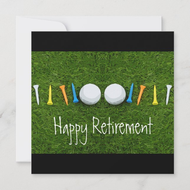 Golf Happy Retirement with golf ball and tees Card (Front)