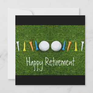Golf Happy Retirement with golf ball and tees Card