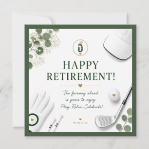 Golf Happy Retirement with golf glove and iron Card