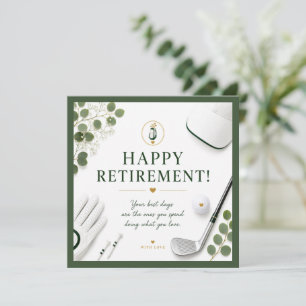 Golf Happy Retirement with golf glove and iron Card