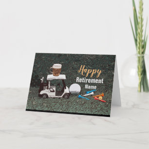 Golf happy retirement with Name  beer cart golfer  Card